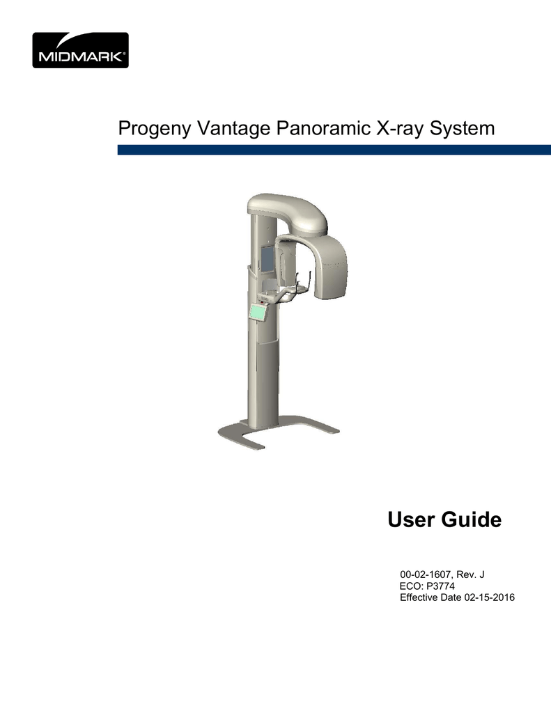 User Guide Progeny Vantage Panoramic Xray System 00021607, Rev. J