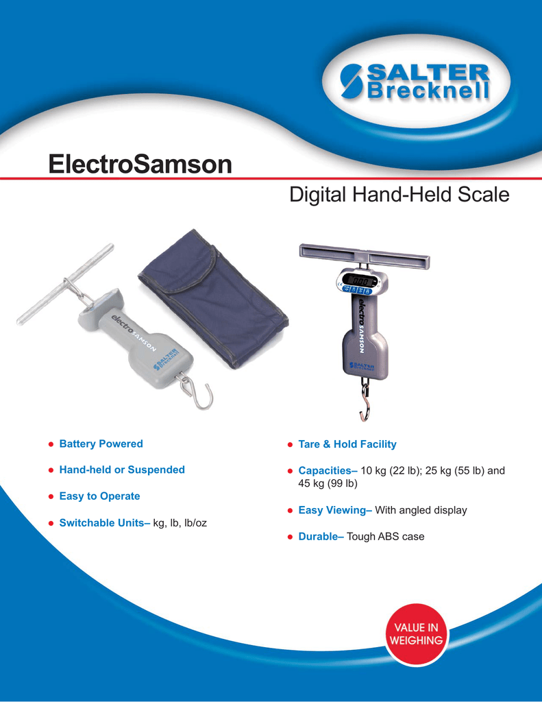  Brecknell, ElectroSamson Digital Hand-Held Scale, 99