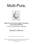 Multi-Pure Drinking Water Systems MP750SC, MPCT, MP880SC Owner's Manual