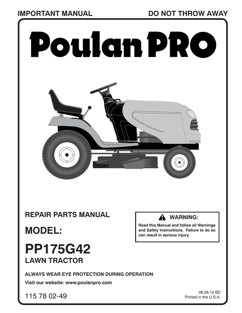 Poulan Pro Pp175g42 Drive Belt Diagram - rebeccajoy2009