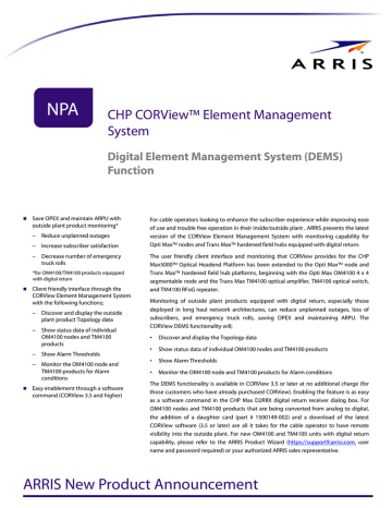 Other CHP CORView™ Element Management System NPA | Manualzz