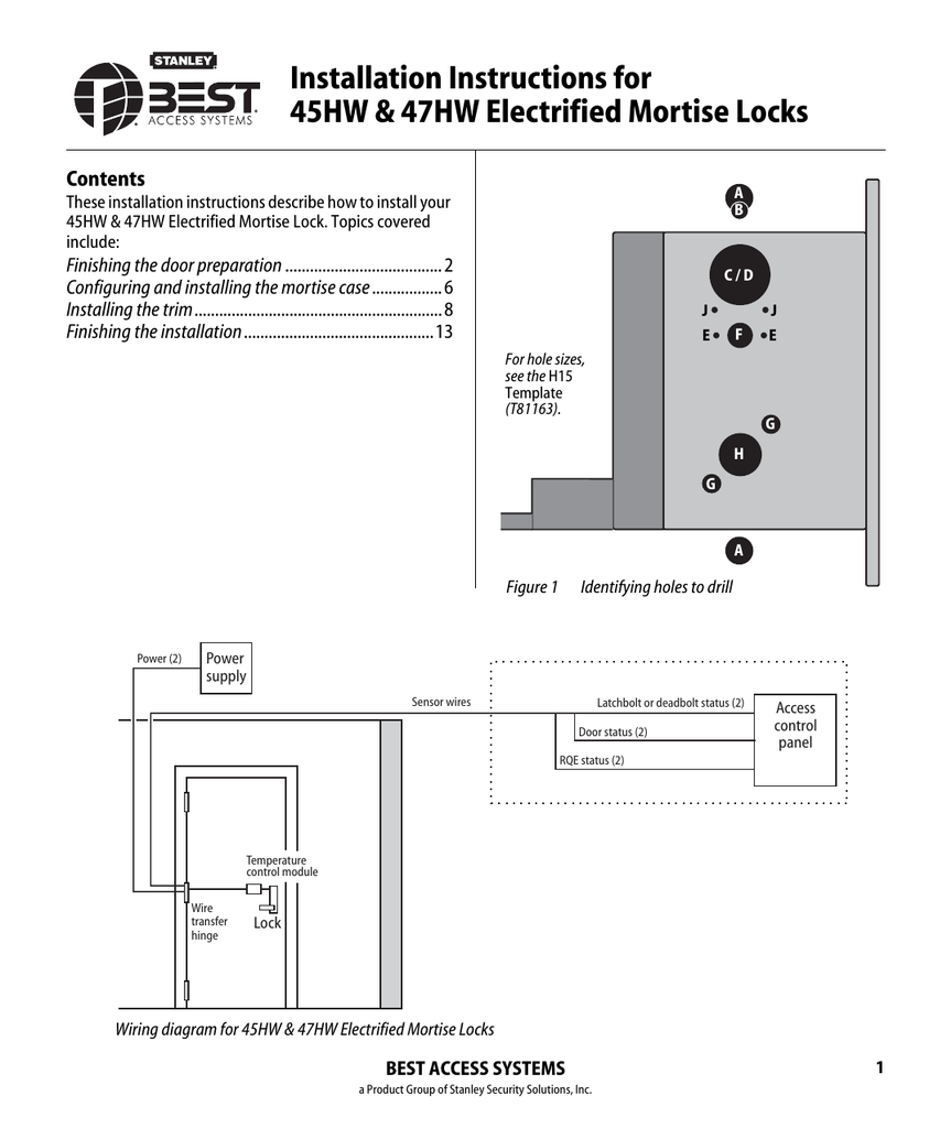 Installation Instructions for 45HW and 47HW Manualzz
