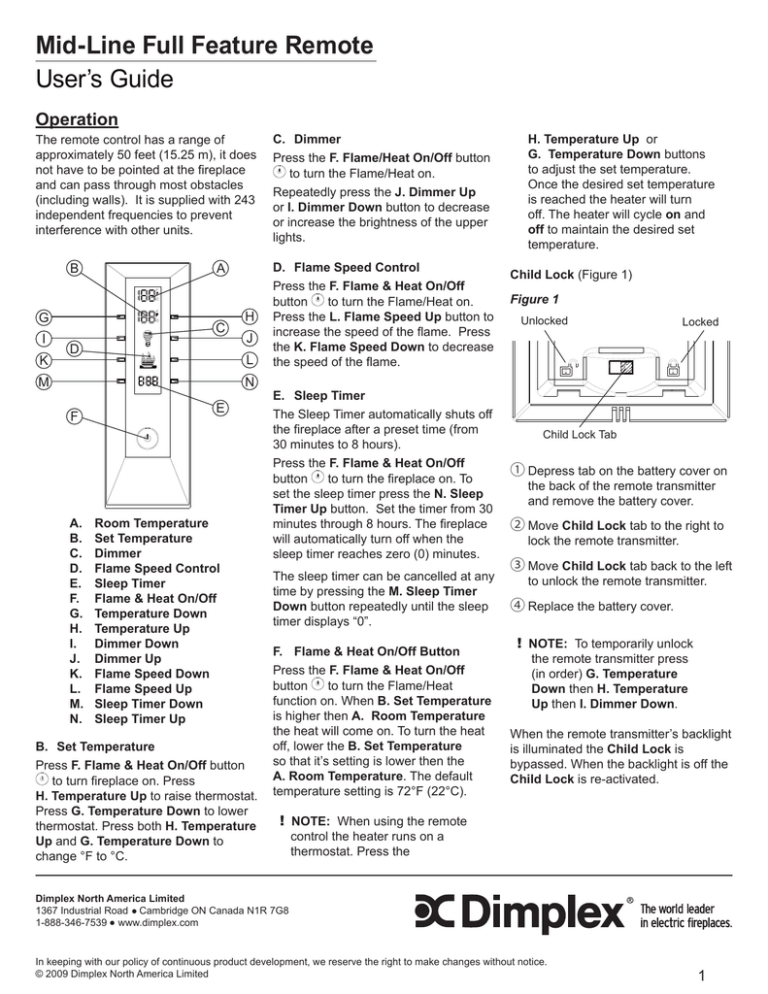 1 Mid Line Full Feature Remote Manual Manualzz