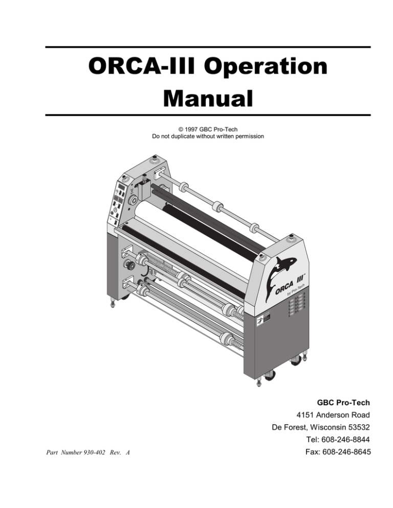 Gbc Orca Iii Laminator Manualzz