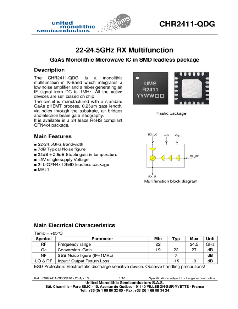 Datasheet For Chr2411 Qdg By United Monolithic Semiconductors Manualzz