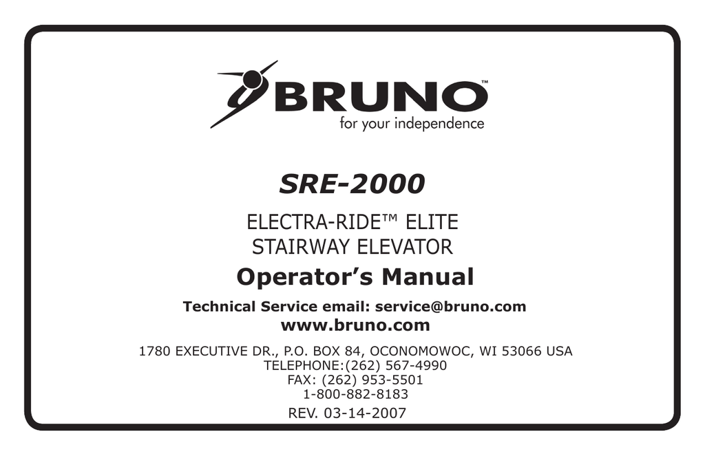 Sre 2000 Electra Ride Owner S Manual Manualzz