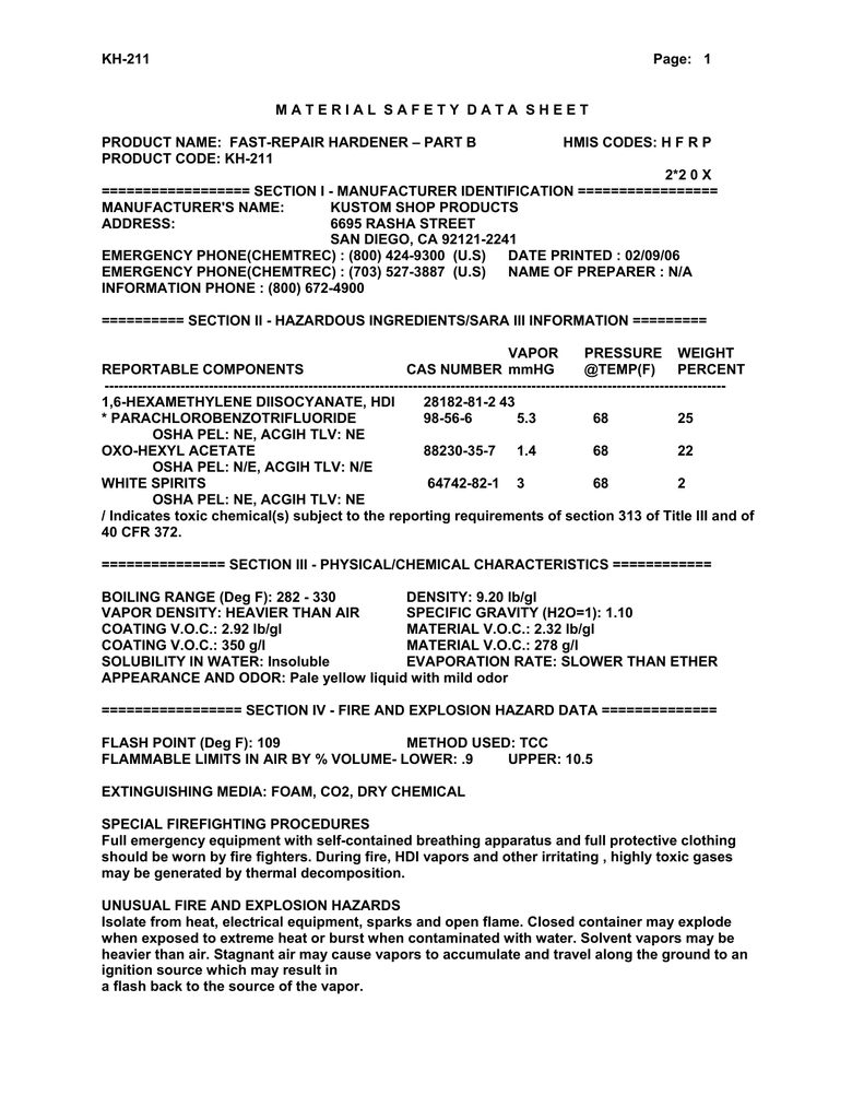Kus Kh211 Fast Repair Hardener Manualzz