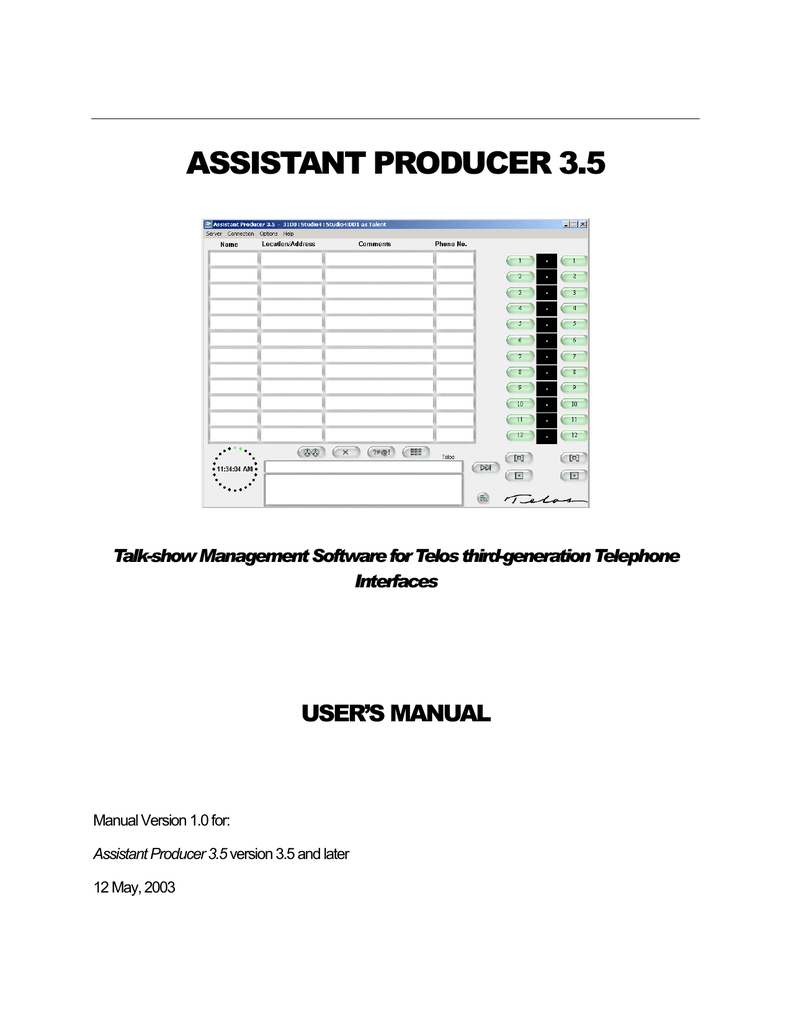 telos assistant producer software