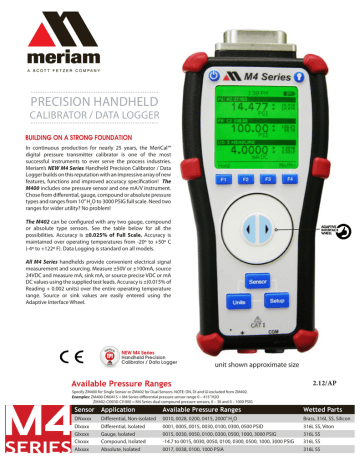 Meriam M4 Series Precision Handheld Calibrator Datasheet | Manualzz