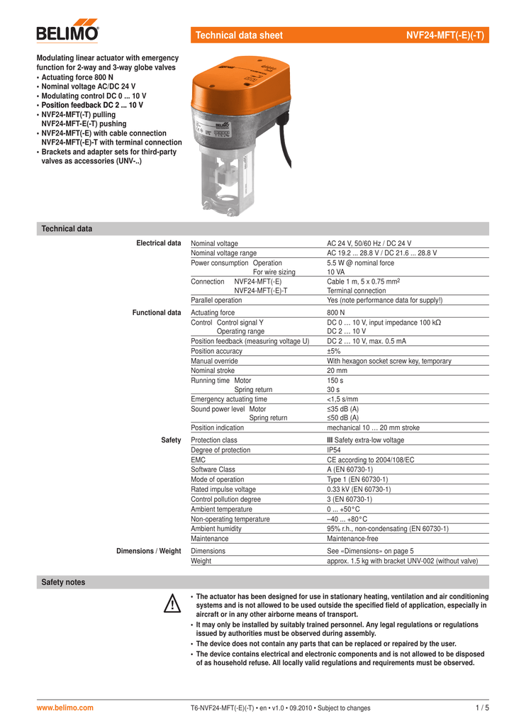 Technical Data Sheet Nvf24 Mft E T Manualzz