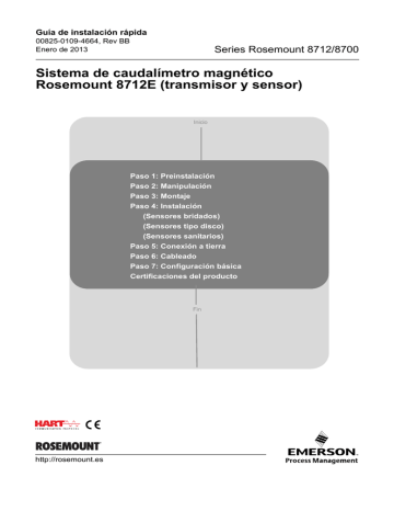 Sistema de caudalímetro magnético Rosemount 8712E (transmisor y sensor