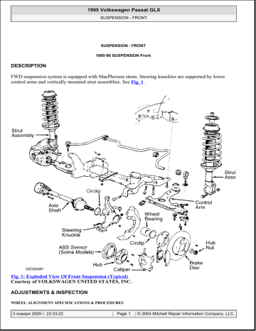 Volkswagen Passat B4: Front suspension, servicing (eng.) | Manualzz