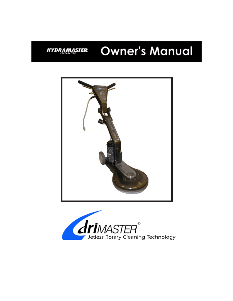 HydraMaster drimaster Owner's Manual Manualzz