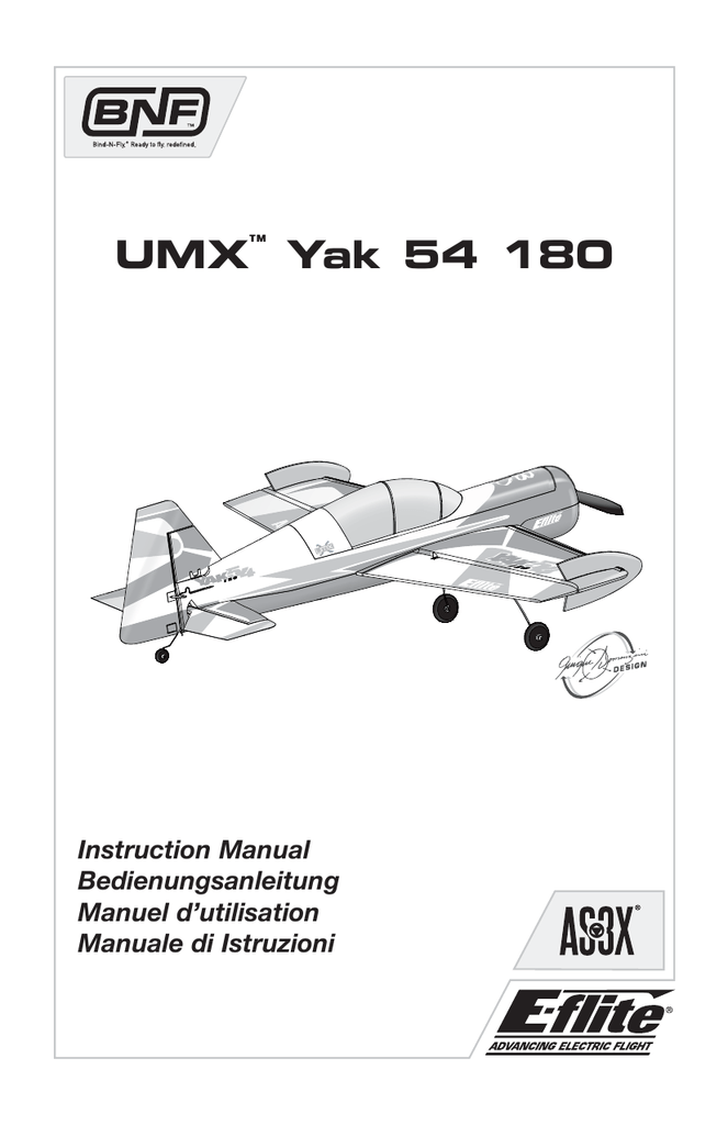 UMX Yak 54 180 Manual Manualzz