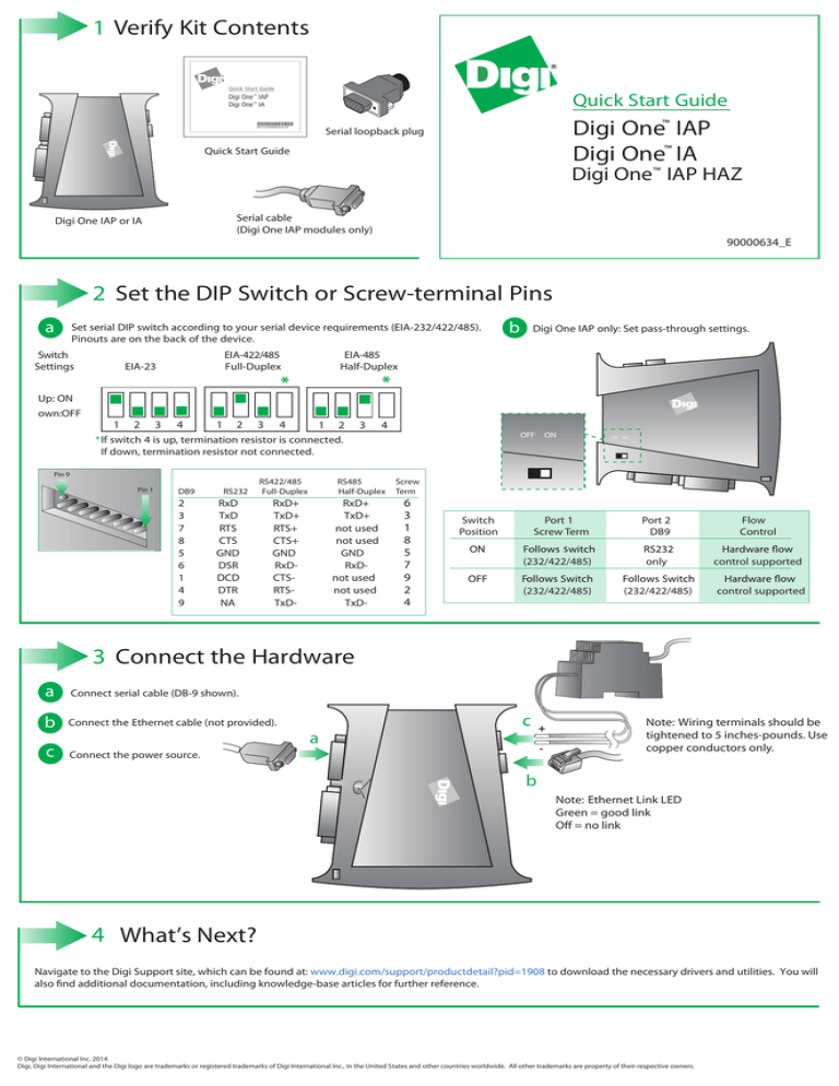 Quick Start Guide Digi One Ia Iap Manualzz