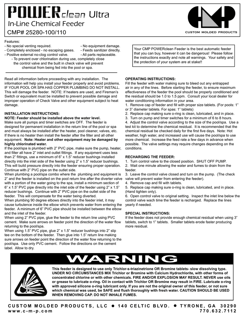 CMP Power Clean InChlorinator 25280100/110 Home & Garden Home