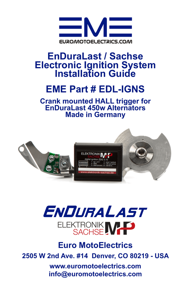 EnDuraLast / Sachse Electronic Ignition System Installation Guide EME