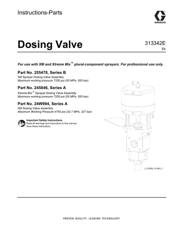 Graco 313342E - Dosing Valve Instructions | Manualzz