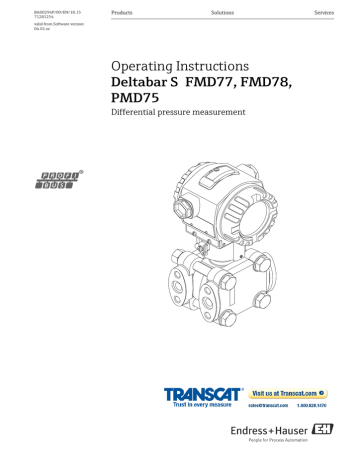 Endress+Hauser Deltabar S FMD77, FMD78, PMD75 Operating Instructions ...