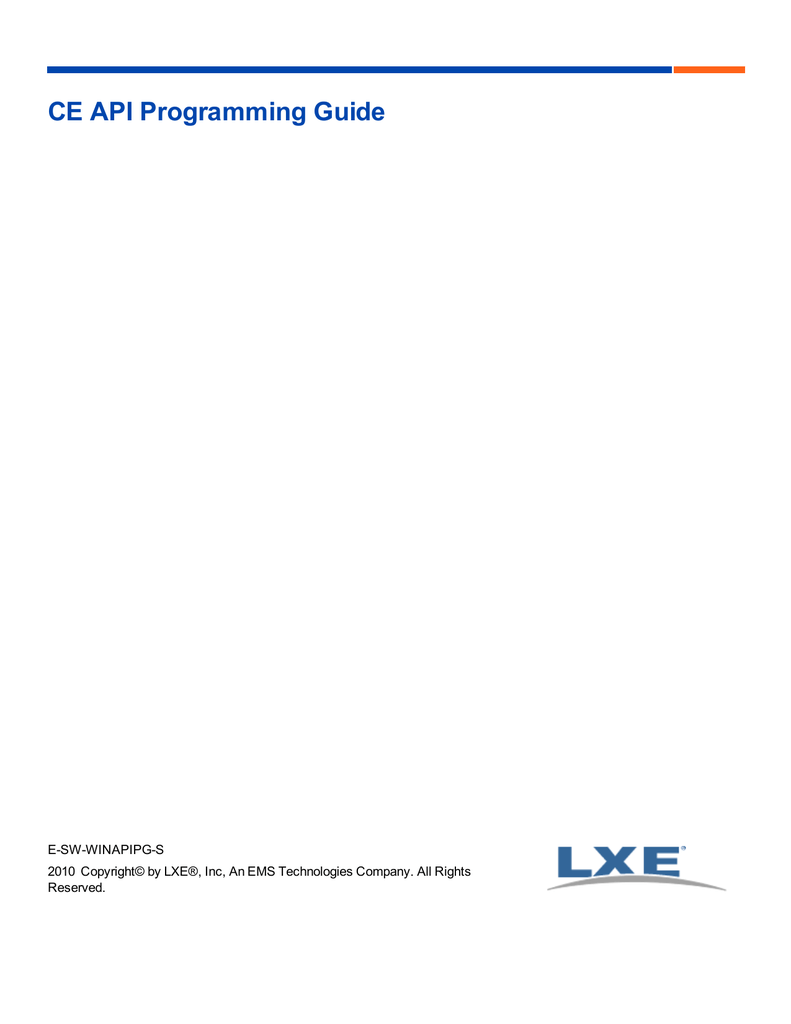 Lxe Programming Guide For Windows Ce Api Manualzz