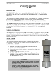 MFJ 915 - RF ISOLATOR, 1.8-30MHZ, 1500W PEP Instruction manual