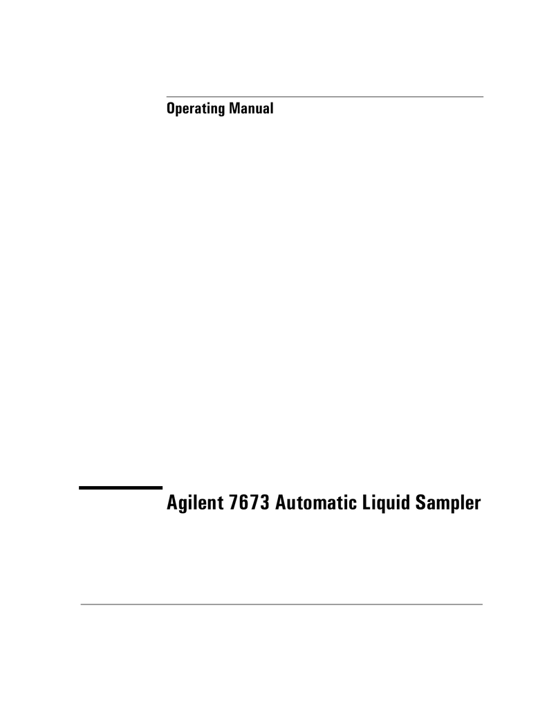 Agilent Technologies 7673 Operating Manual Manualzz