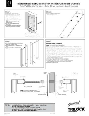 Omni Back to Back Dummy Installation Instructions | Manualzz