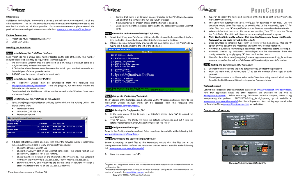 FieldServer Manual - ProtoNode LonWorks | Manualzz