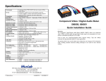 MuxLab Component Video/Digital Audio Balun Installation guide