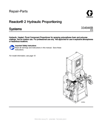 Graco 334946B, Reactor 2 Hydraulic Proportioning Systems, Repair, Parts Owner's Manual | Manualzz