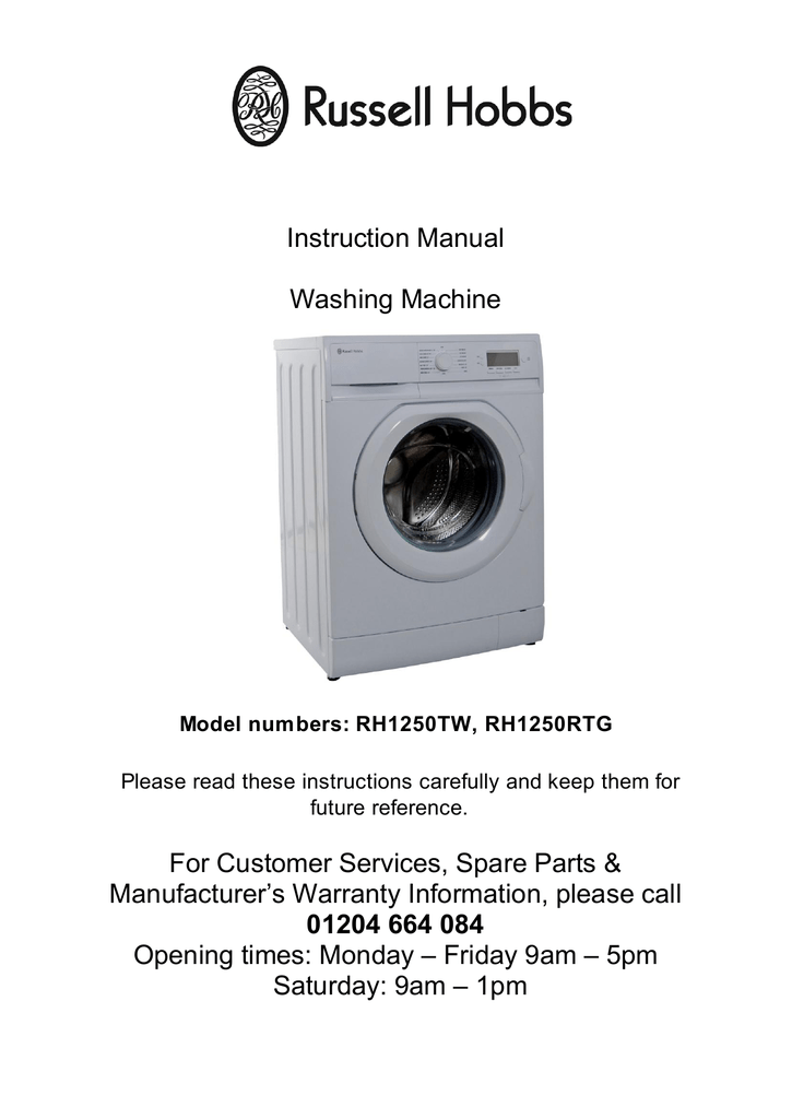 Russell Hobbs RH1250TW RH1250RTG RH1261TW User manual