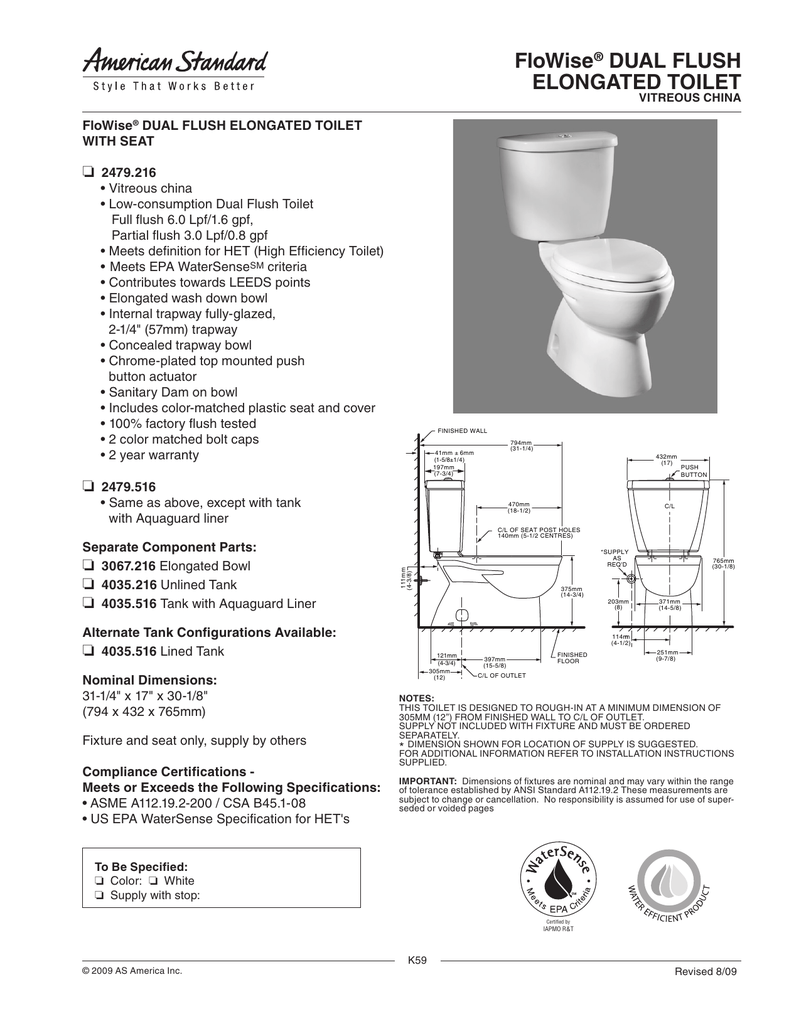 American Standard H2Option ADA Dual Flush Right Height , 42% OFF