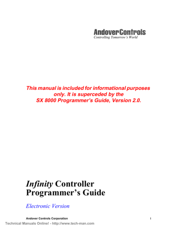 Infinity Controller Programmers Guide | Manualzz