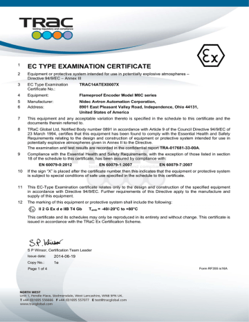 ATEX EC-Type Examination Certificate For M6C | Manualzz