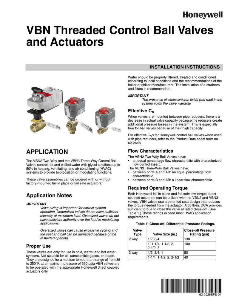 Control Ball Valve Installation Instructions Manualzz