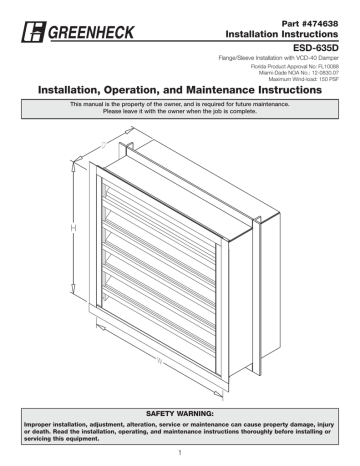 ESD-635D, Flange/Sleeve Installation with VCD | Manualzz