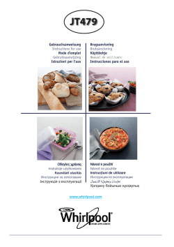 Whirlpool JT 479 IX - Owner's manual, User guide, User manual | manualzz.com