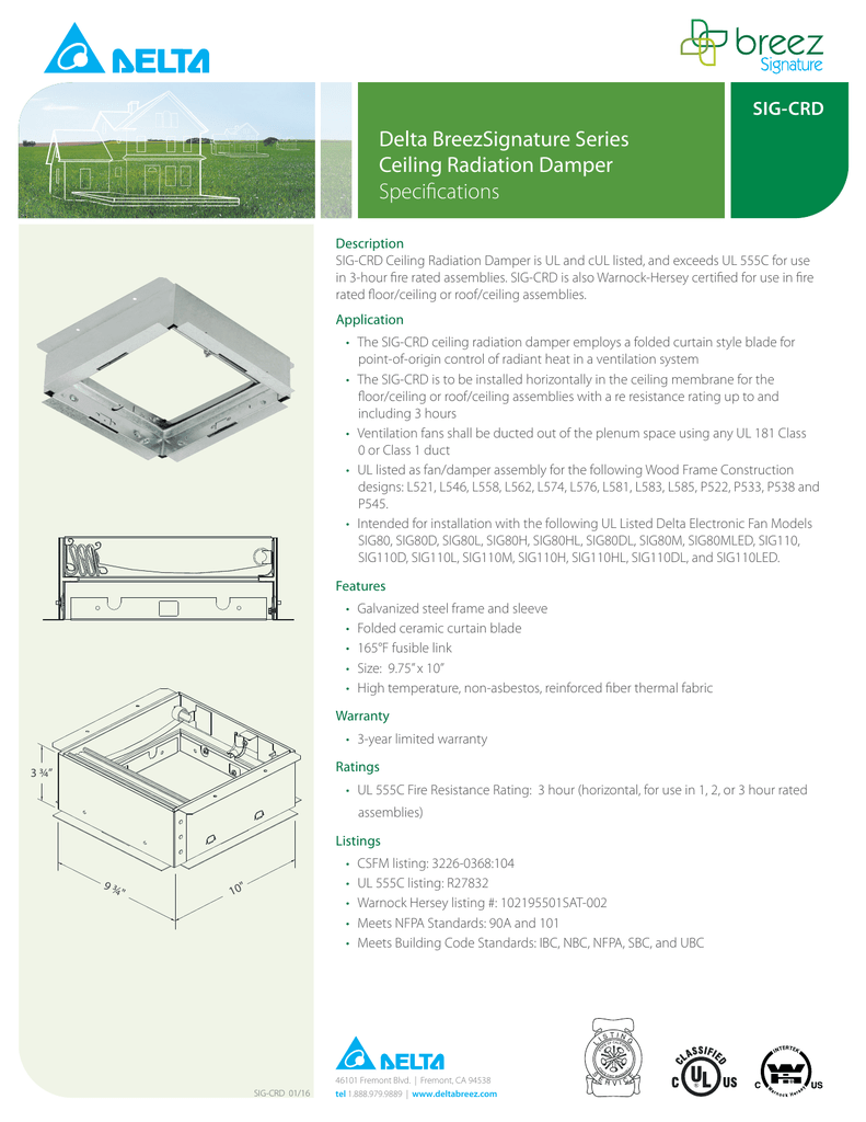 Delta Breezsignature Series Ceiling Radiation Damper