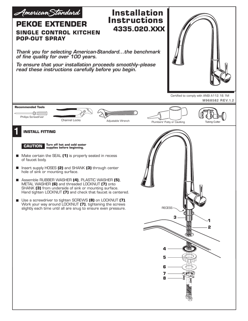 Installation Instructions Pekoe Extender 4335 020 Xxx Manualzz Com