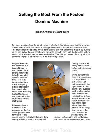 Getting the most from the Festool DOMINO Machine | Manualzz
