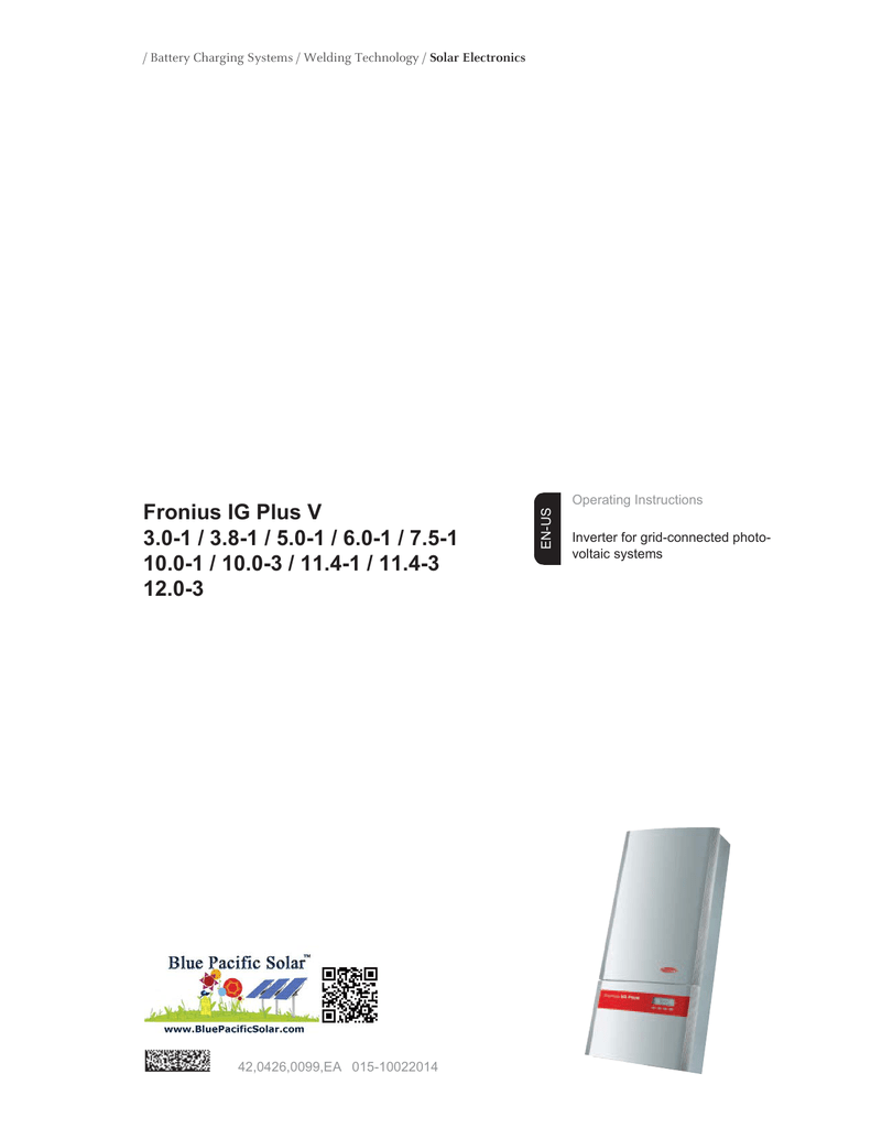 fronius ig plus operating instructions Manualzz
