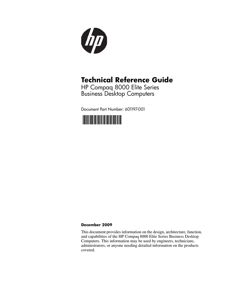 Hp Compaq 8000 Elite Ultra Slim Pc Technical Reference Manualzz