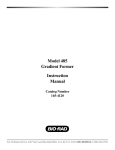 Bio-Rad Gradient Former 485 Instruction Manual