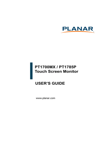 Planar PT1700MX Car Video System User manual | Manualzz