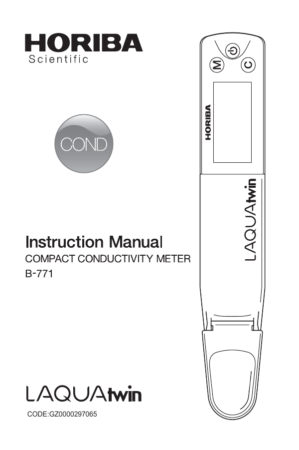 Horiba B771 LAQUAtwin Conductivity Meter Manual Manualzz