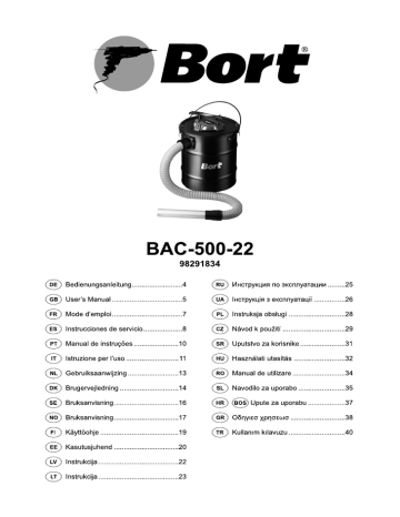 Bort BAC-500-22 Brugervejledning | Manualzz