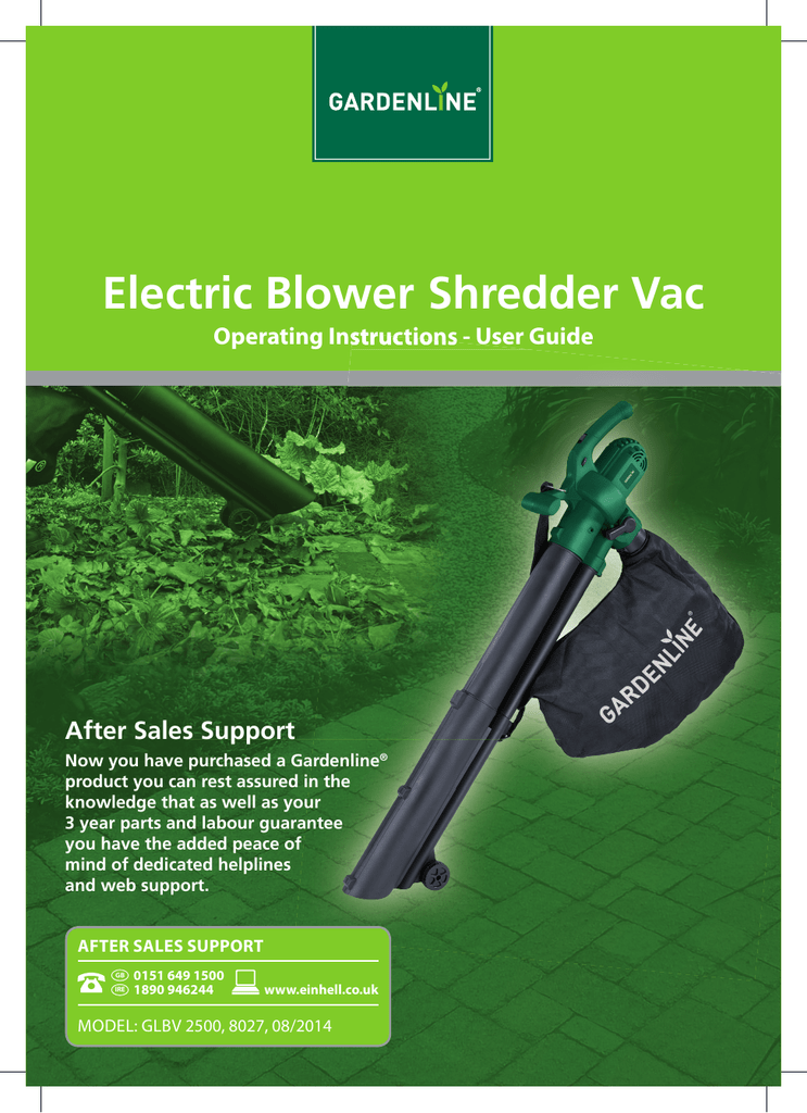 Gardenline GLVB 8027 08/2014 Operating 