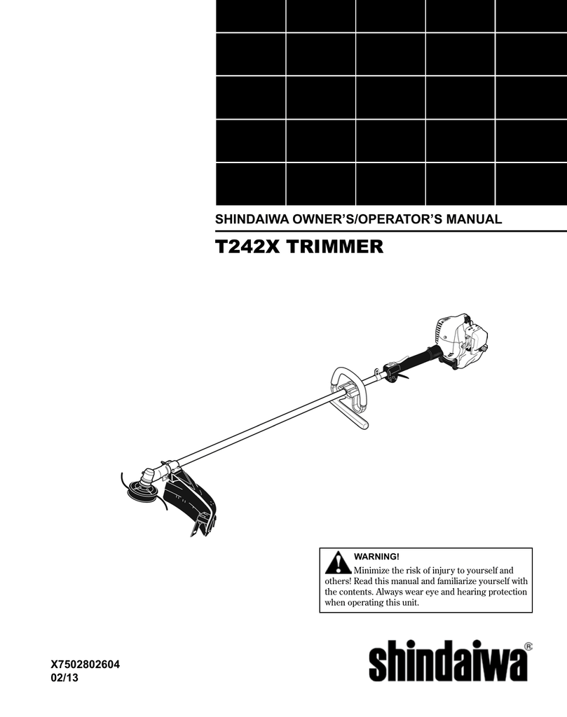 T242x Trimmer Shindaiwa Ownersoperators Manual Manualzz 1934