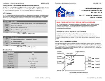 Simply Automated UTR UPB 3-Phase Repeater and Programmer Module Manual () | Manualzz