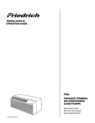 Friedrich PDE15K3SF Owner s Manual | Manualzz